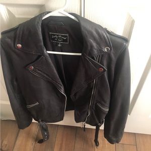 Lucky Brand Leather Moto Jacket! So cute dressed up or down!